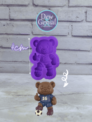 Molde De Silicona Oso Futbolista 4.5Cm DG-1340