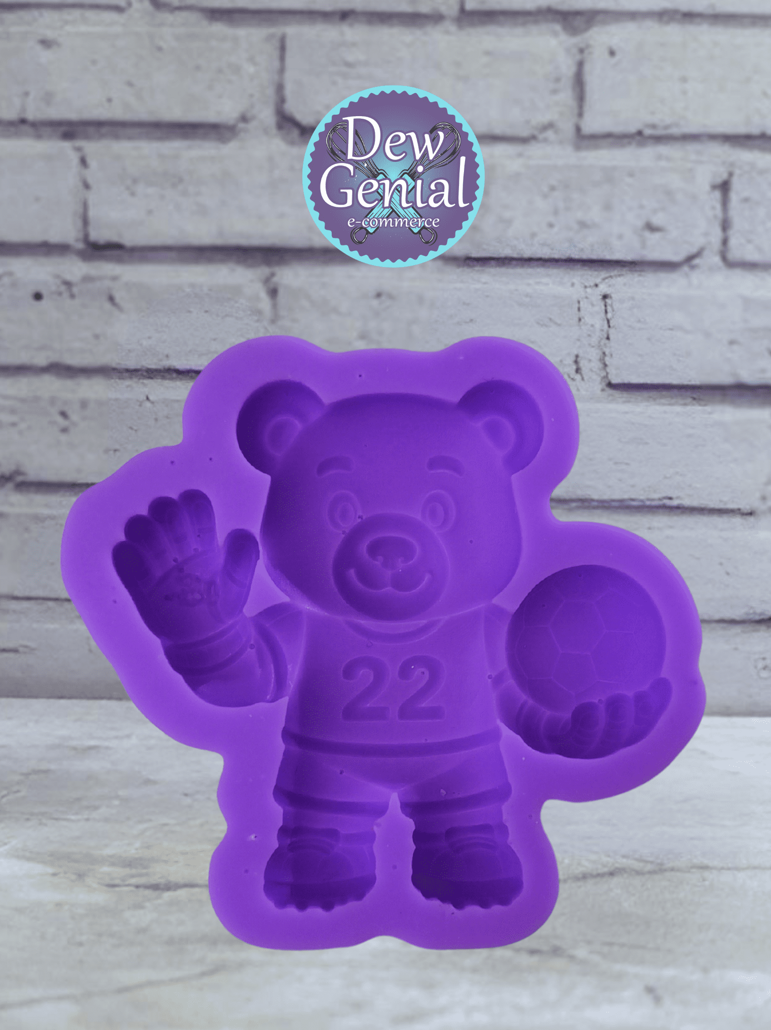 Molde De Silicona Oso Futbolista Arquero 4.5Cm DG-1341 - Imagen 2