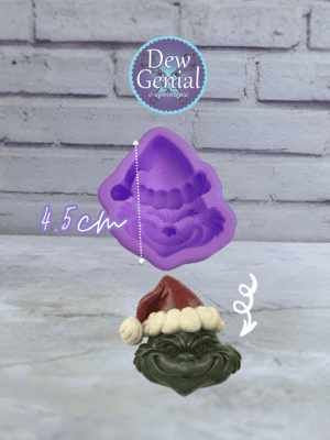 Molde De Silicona Cara The Grinch Navidad 4.5Cm DG-1386
