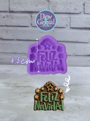 Molde De Silicona Feliz Navidad Estrellas 4.5Cm DG-1387