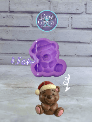 Molde De Silicona Oso Gorro Navidad 4.5Cm DG-1389