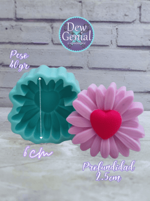Molde De Silicona Velas Margarita Corazon 6Cm DG-1402