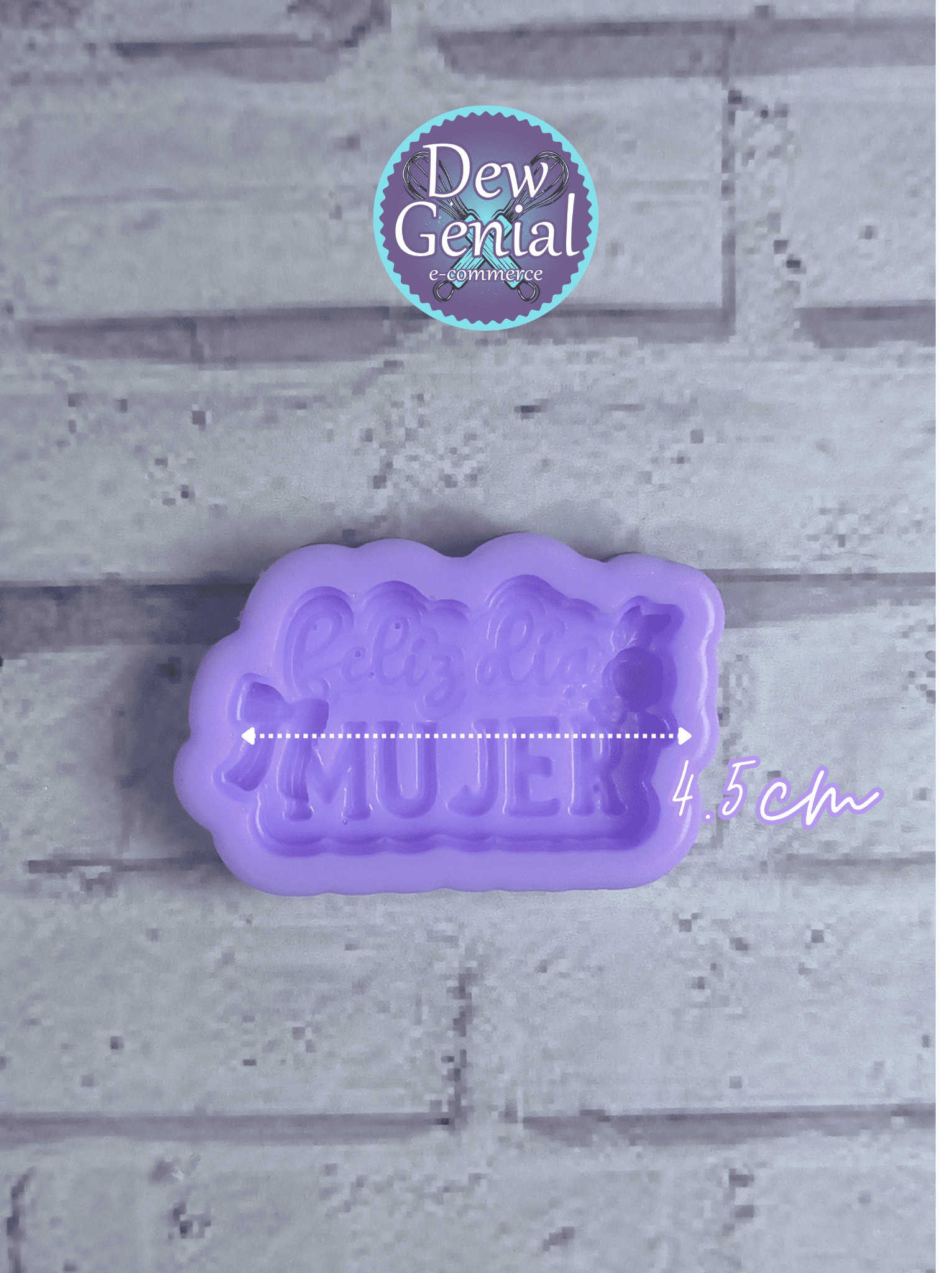 Molde De Silicona Feliz Dia Mujer Moño Rosa DG-1438