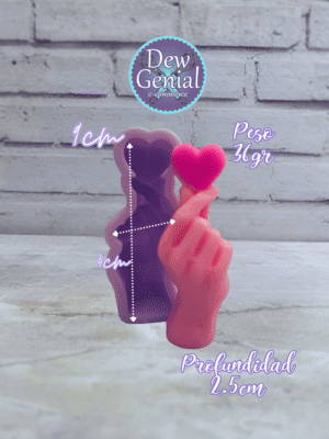 Molde De Silicona Velas Corazon Coreano 9Cm DG-1406