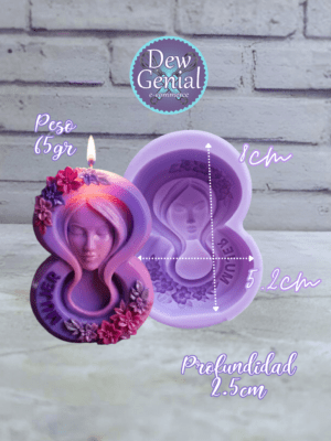 Molde De Silicona Velas Numero 8 Dia Mujer 8Cm DG-1414
