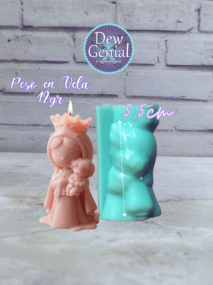 Molde De Silicona Velas Virgen Del Carmen Tierna 5.5Cm DG-1309