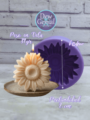 Molde De Silicona Velas Girasol 3D 6Cm DG-1428
