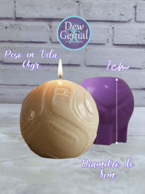 Molde De Silicona Velas Balon Futbol Trionda 7Cm DG-1441