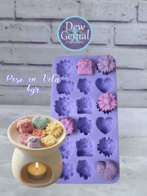 Molde De Silicona Velas Waxmelts Floral X12 2Cm DG-1443