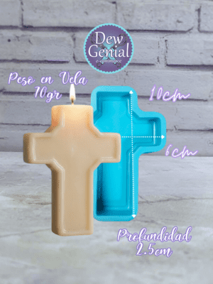 Molde De Silicona Velas Cruz Lisa 10Cm DG-1444