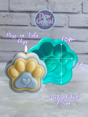 Molde De Silicona Velas Huella de Amor Perro 6Cm DG-1448