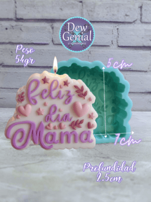 Molde De Silicona Velas Feliz Dia Mama 7Cm DG-1450