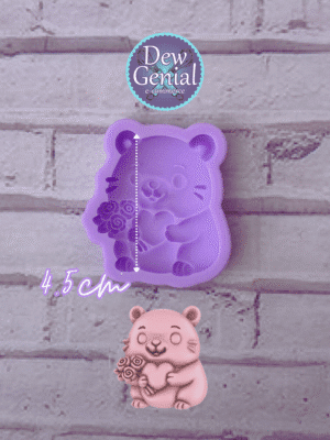 Molde De Silicona Capibara Flores Corazon 4.5Cm DG-1322