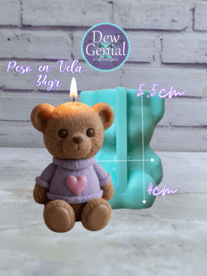 Molde De Silicona Velas Osito Teddy Apapacho 5,5Cm DG-1451