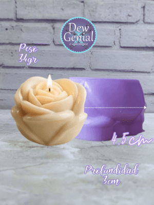 Molde De Silicona Velas Rosa Inglesa 3,5Cm Alto DG-1456