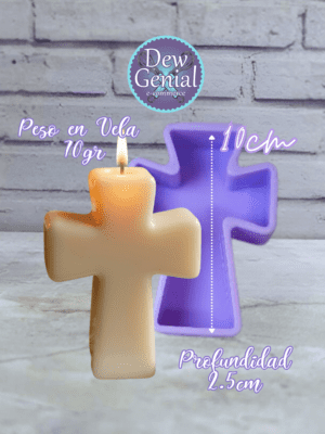 Molde De Silicona Velas Cruz Templaria 10Cm DG-1459