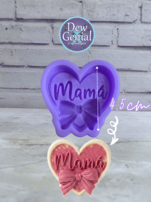 Molde De Silicona Corazon Mamá  Coquet 4,5Cm DG-1467