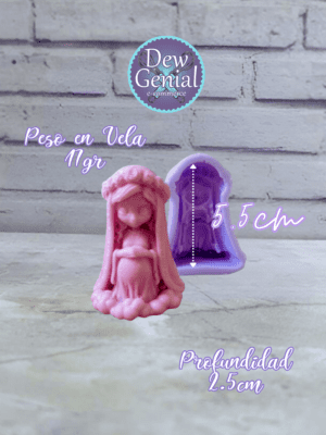 Molde De Silicona Velas Virgen Maria Dulce Espera 5.5Cm DG-1471