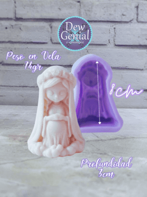Molde De Silicona Velas Virgen Maria Dulce Espera 8Cm DG-1472