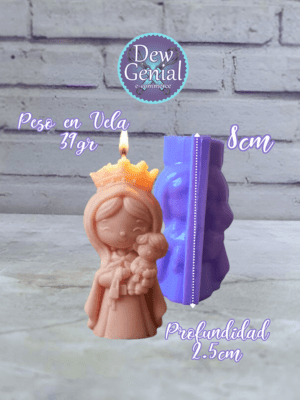 Molde De Silicona Velas Virgen Del Carmen Tierna 8Cm DG-1310