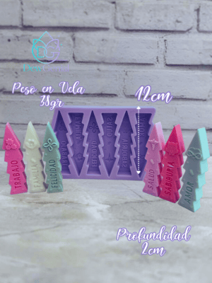 Molde De Silicona Velas Deseos Arbolito 12Cm X6 Amor DG-1493