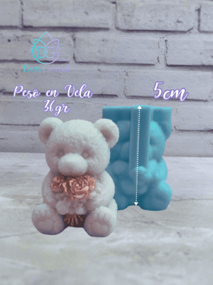 Molde De Silicona Velas Osito Ternura Floral 5.5Cm DG-1498