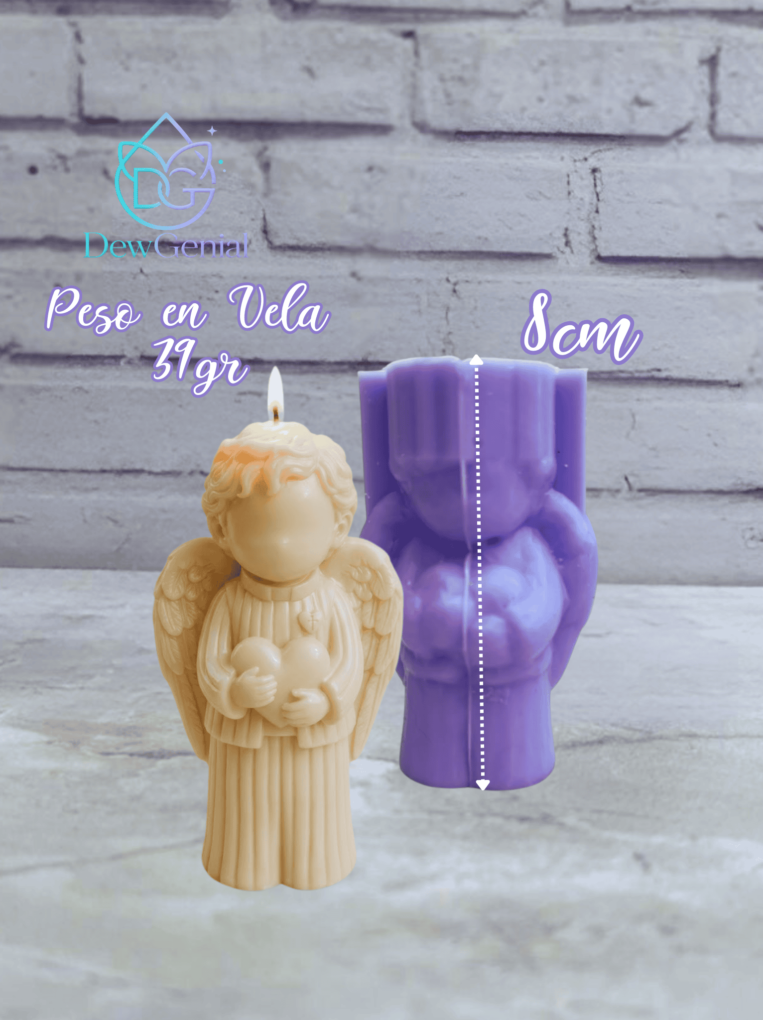 Molde De Silicona Velas Angel Niño 8Cm Alto DG-1497