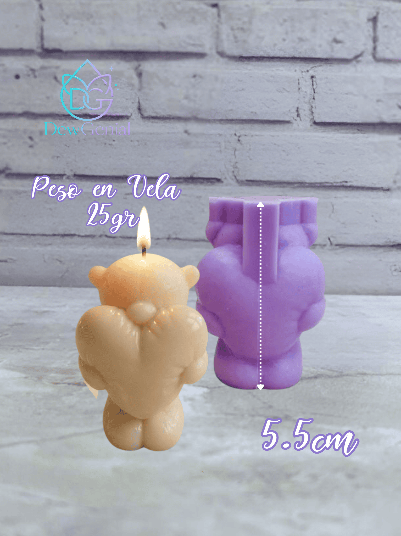 Molde De Silicona Velas Osito Ternura Corazon 5.5Cm DG-1499