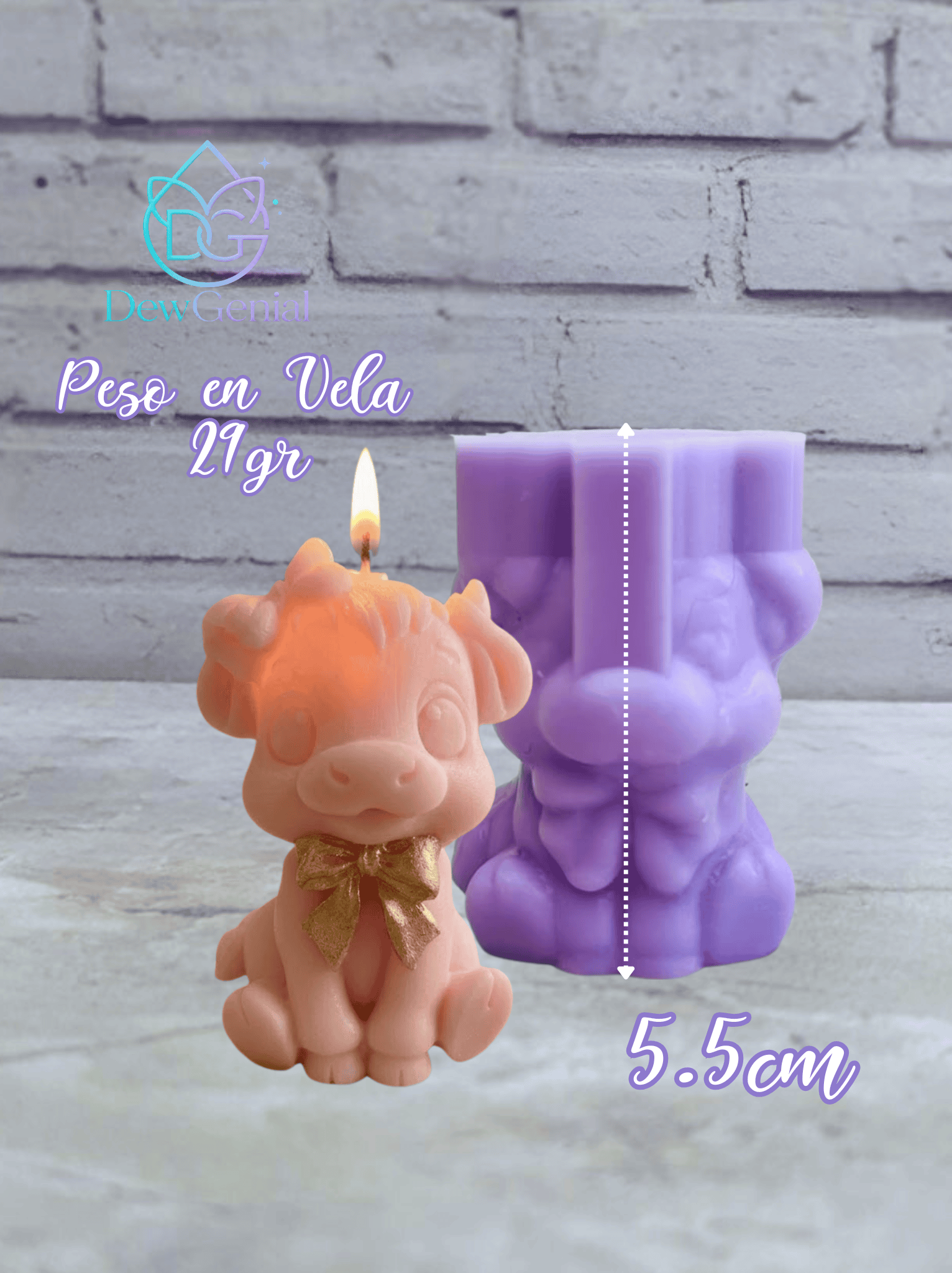 Molde De Silicona Velas Vaquita Ternura Baby Shower 5.5Cm DG-1501