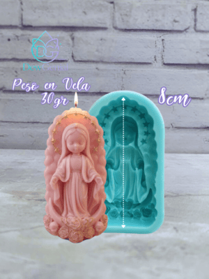Molde De Silicona Velas Virgen Inmaculada Concepcion Tierna 8Cm DG-1502