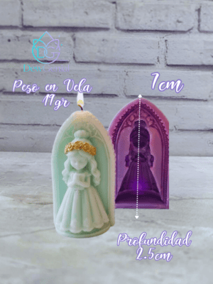 Molde De Silicona Velas Comunión Niña Angelical 7Cm DG-1505