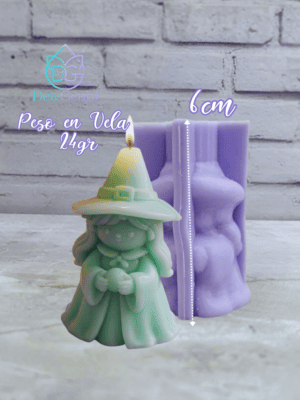 Molde De Silicona Velas Halloween Bruja Tierna 6Cm DG-1509
