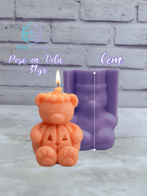 Molde De Silicona Velas Halloween Osito Calabaza 6Cm DG-1510